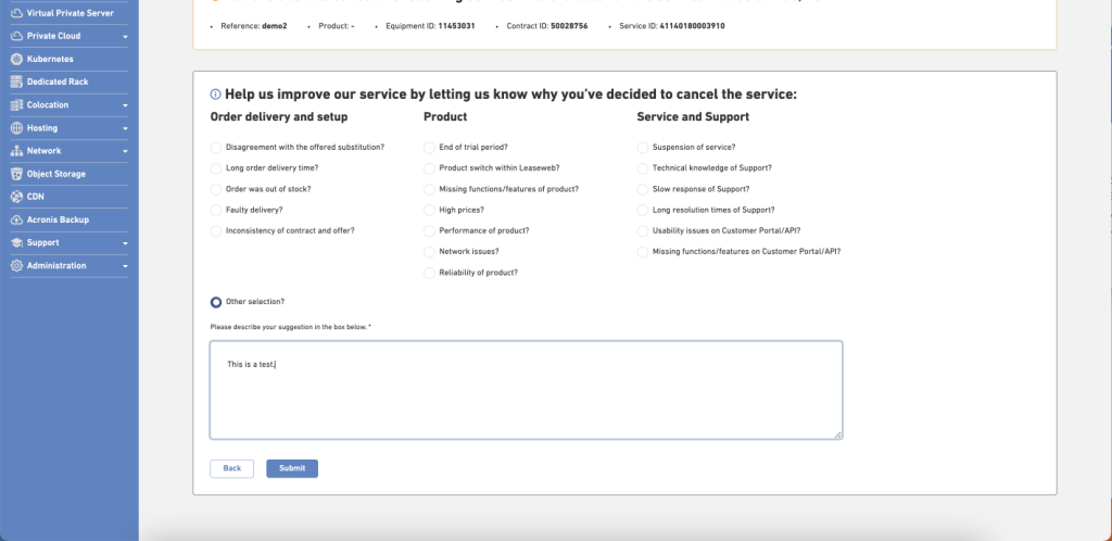 Services - Knowledge Base - Leaseweb