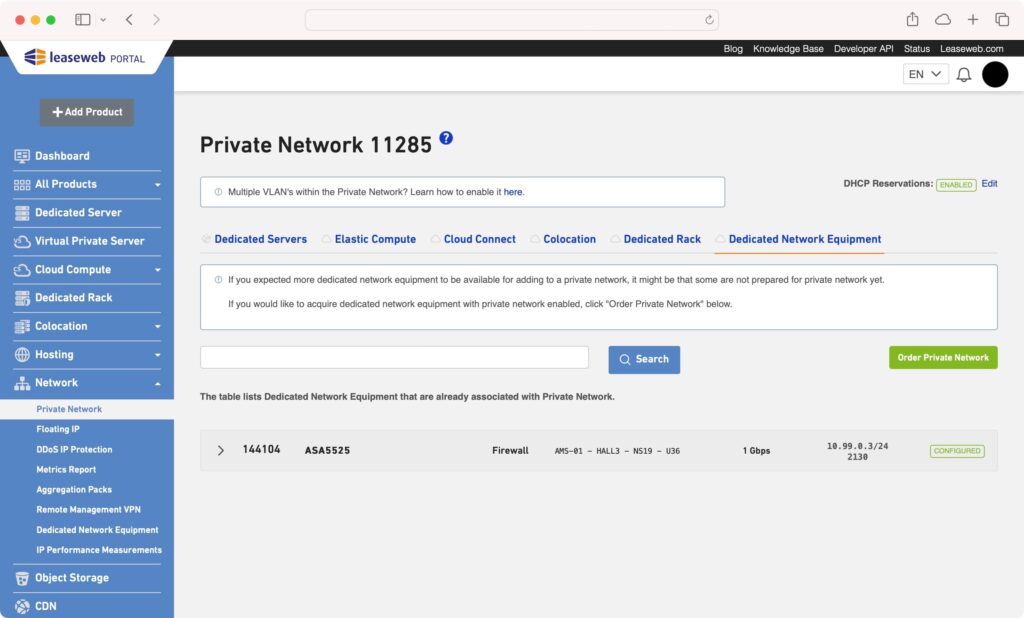 enabled network equipment