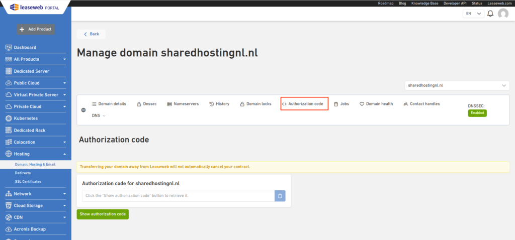 Domain Name Overview 10 auth code
