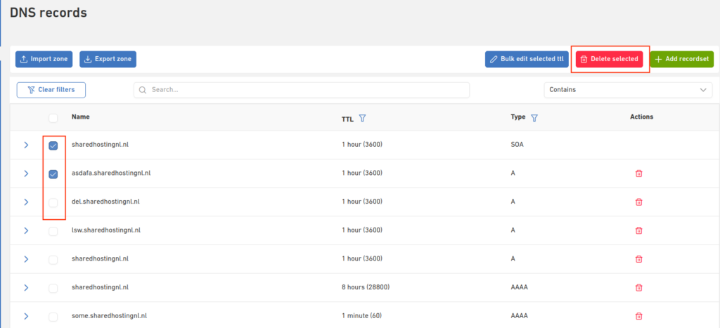 Domain Name Overview 25 dns bulk delete