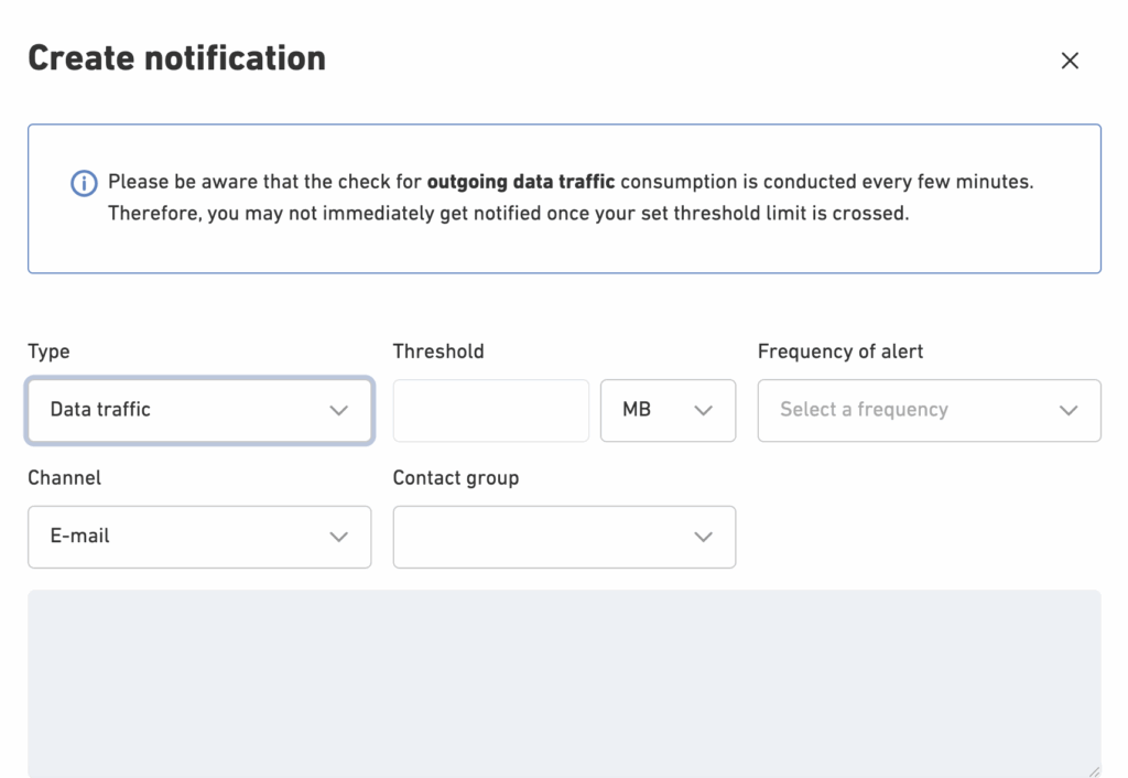 Setting Public Cloud data traffic notifications 1 image