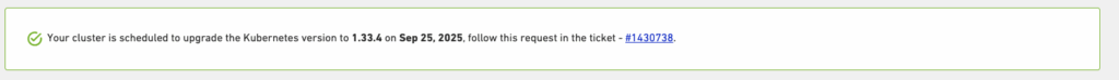 1.33 scheduled upgrade