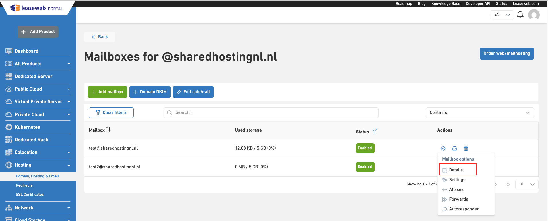 Email Hosting Overview 11 Screenshot 2025 10 28 at 11.10.23