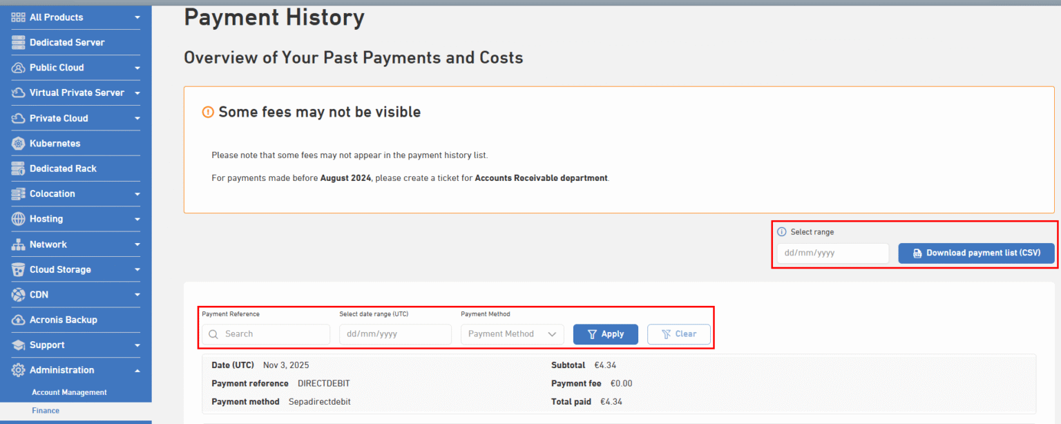 Payments - Knowledge Base - Leaseweb