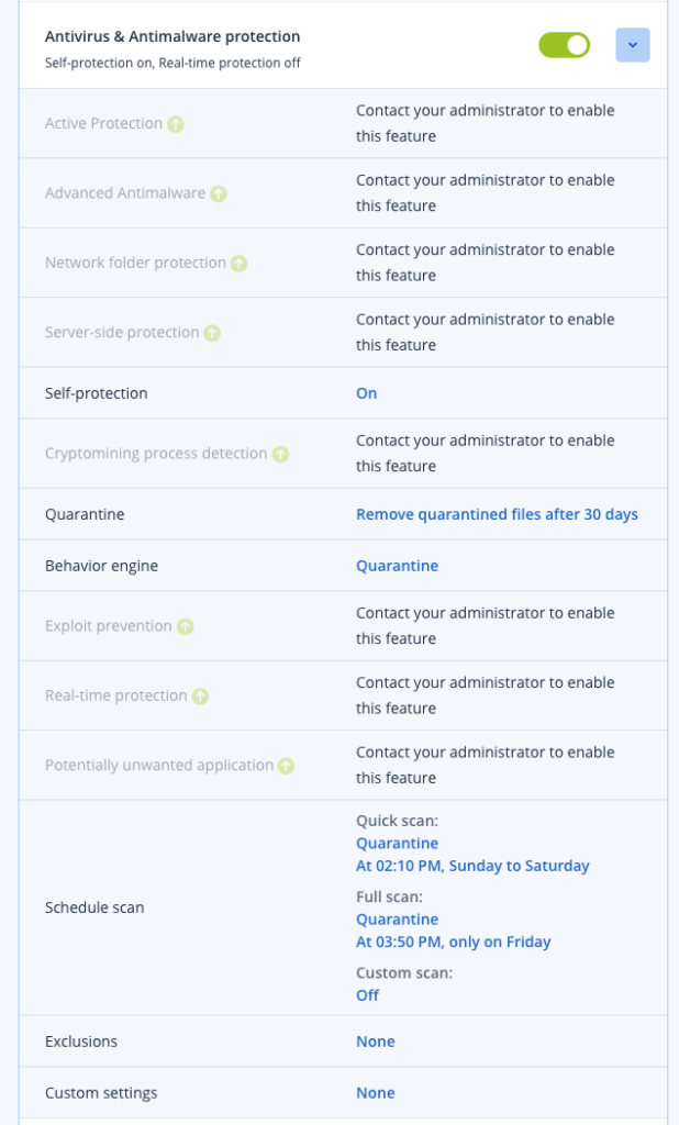 Antivirus Antimalware protection