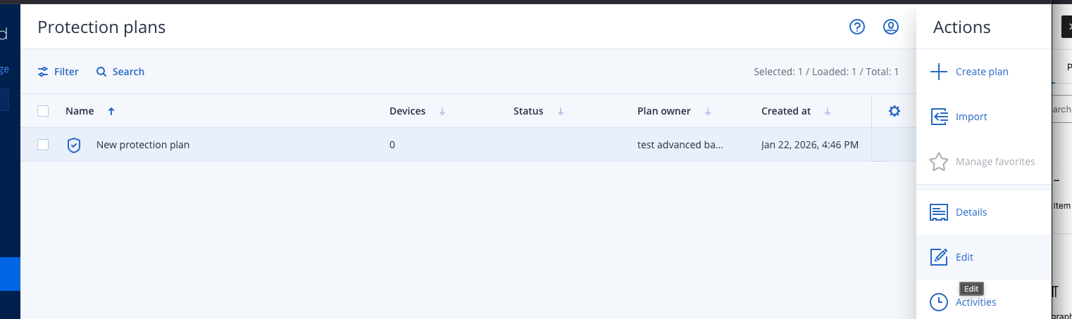Edit Protection Plan