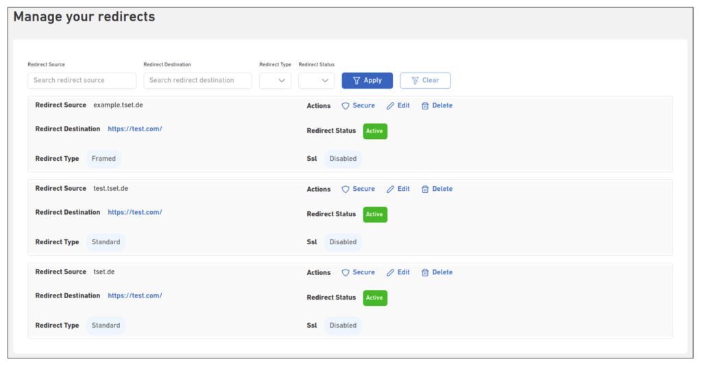 Redirecting Domain Name 11 redirect listing