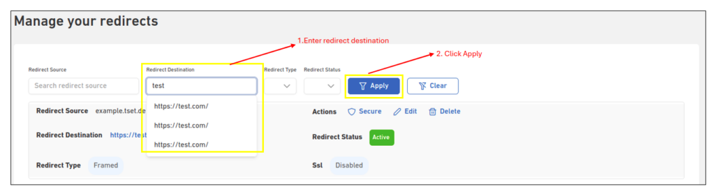 Redirecting Domain Name 14 redirect search destination