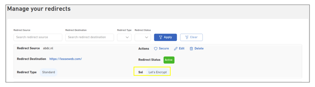 Redirecting Domain Name 39 secure redirect letsencrypt success