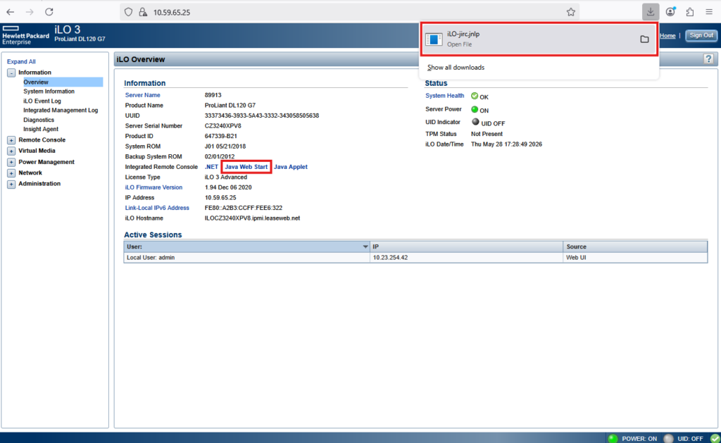 How to Access the iLO 3 Web Interface and Console 15 image 12